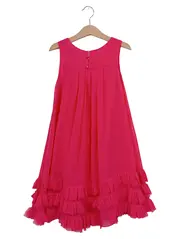 Vorschaubild 2 von Mädchen Sommerkleid Gr. 128 Pink Feminin Rüschen