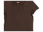 Vorschaubild 4 von Damen Poloshirt Braun Gr. 40/L Kurzarm Basic Baumwolle