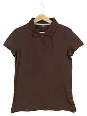 Vorschaubild 1 von Damen Poloshirt Braun Gr. 40/L Kurzarm Basic Baumwolle