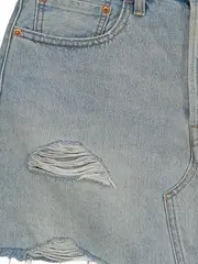 Vorschaubild 4 von Damen Jeansrock Gr. 30 Blau Destroyed Fransen Casual