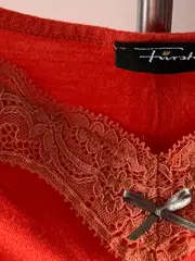 Vorschaubild 4 von Fürstenberg Damen Top mit Spitze Gr. 38/M Orange Feminin