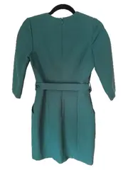 Vorschaubild 2 von Businesskleid Damen Gr. 34/XS Grün Elegant mit Gürtel