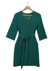 Vorschaubild 1 von Businesskleid Damen Gr. 34/XS Grün Elegant mit Gürtel