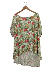 Vorschaubild 1 von Damen Bluse Blumenmuster Mehrfarbig Gr. 52 Viskose Casual