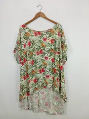 Vorschaubild 2 von Damen Bluse Blumenmuster Mehrfarbig Gr. 52 Viskose Casual