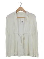Vorschaubild 1 von Damen Strickjacke Gr. 38/M Weiß Casual Baumwolle Langarm