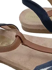 Vorschaubild 4 von Damen Sandalen Gr. 39 Maritim Gestreift Textil Freizeit Schnalle
