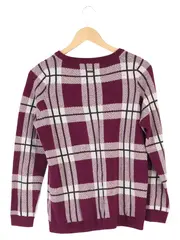 Vorschaubild 2 von Damen Pullover Gr. 38/M Lila Kariert