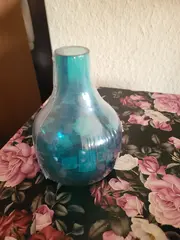 Vorschaubild 2 von KONSTFULL Vase Glas Türkis Modern 12cm Tischdeko Neu OVP