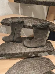 Vorschaubild 3 von Damen Winterstiefel Wildleder Fellbesatz Braun Gr. 38