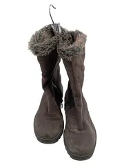 Vorschaubild 2 von Damen Winterstiefel Wildleder Fellbesatz Braun Gr. 38