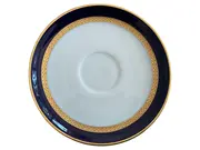 Vorschaubild 1 von Tasse Untertasse Porzellan Blau Geometrisch Elegant Metallic