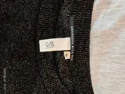 Vorschaubild 4 von Q/S by s.Oliver Damen Pullover Gr. M Schwarz Glitzer Rüschen Metallic