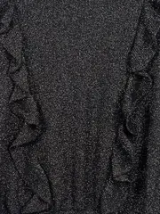 Vorschaubild 3 von Q/S by s.Oliver Damen Pullover Gr. M Schwarz Glitzer Rüschen Metallic