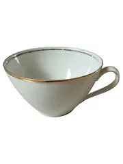 Vorschaubild 1 von Sosen Tasse Unterteller Porzellan Weiß Klassisch Metallic 2tlg