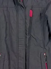 Vorschaubild 2 von Damen Outdoorjacke Gr. 176/XL Grau Pink Kapuze Windjacke