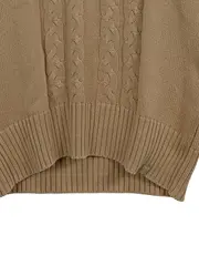 Vorschaubild 6 von Damen Pullover V-Ausschnitt Strick Beige Einheitsgröße