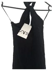 Vorschaubild 6 von Neckholder Cocktailkleid Damen Gr. 34/XS Schwarz Elegant Strukturmuster
