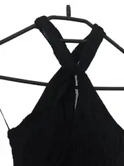 Vorschaubild 3 von Neckholder Cocktailkleid Damen Gr. 34/XS Schwarz Elegant Strukturmuster