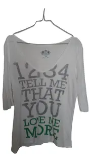 Vorschaubild 1 von Langarmshirt Damen L Weiß Casual Schriftzug
