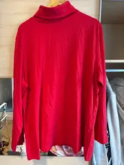Vorschaubild 2 von Damen Rollkragenpullover Gr. 56 Rot Casual Langarm