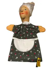 Vorschaubild 1 von Handpuppe Oma Großmutter 7052/28 Grün Vintage 29cm