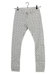 Vorschaubild 1 von Kinder Stoffhose Blumenmuster Weiß Gr. 164 Casual Baumwolle