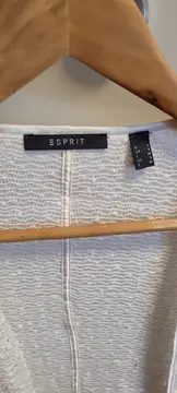 Vorschaubild 2 von Strickjacke Damen Elegant Gr. 36 Weiß Pailletten Strukturmuster 3/4 Arm