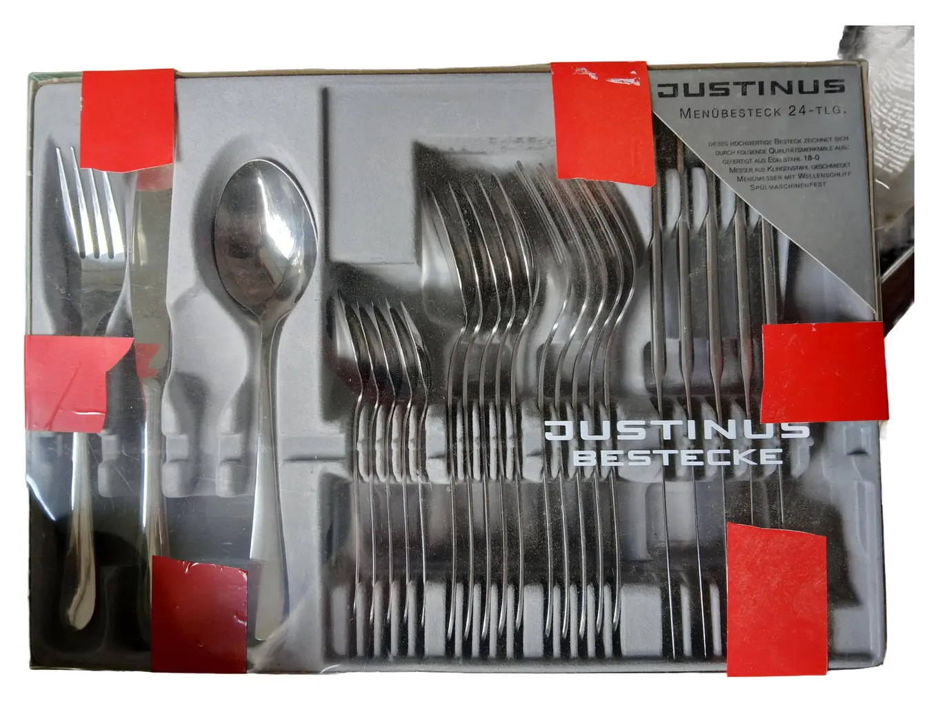 JUSTINUS Besteck Set 24-teilig Edelstahl Silber Modern Menübesteck