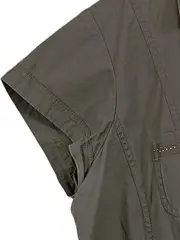 Vorschaubild 3 von Blusenkleid Damen Gr. 44 Oliv Hemdblusenkleid Casual