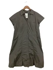 Vorschaubild 1 von Blusenkleid Damen Gr. 44 Oliv Hemdblusenkleid Casual