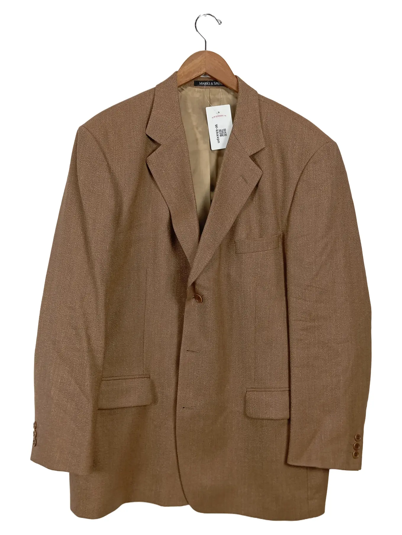 MARKS & SPENCER Herren Sakko Gr. 48/M Braun Klassisch Wolle Leinen Business