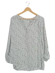 Vorschaubild 1 von Damen Bluse Sternenmuster Gr. 36/S Langarm Casual Polyester