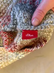 Vorschaubild 2 von Damen Schlauchschal Loop Schal Grau Rot Meliert Strick