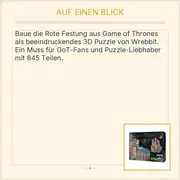 Vorschaubild 3 von 3D Puzzle Game of Thrones Rote Festung 845 Teile Schloss GoT