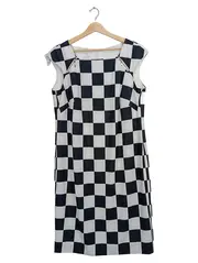 Vorschaubild 1 von Bleistiftkleid Kariert H-Linie Damen Gr. 38/M Viskose Midikleid
