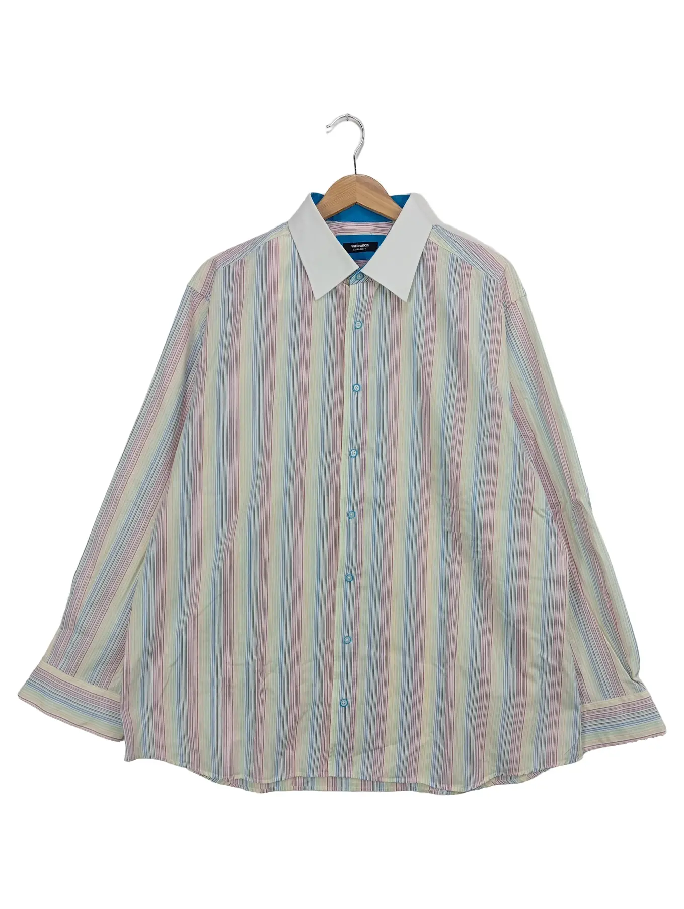 WALBUSCH Herren Freizeithemd Gestreift Mehrfarbig Gr. 52/XL Baumwolle Casual