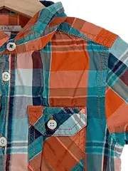Vorschaubild 3 von Kinder Hemdbluse kariert Kurzarm Mehrfarbig Gr. 116x122 Casual