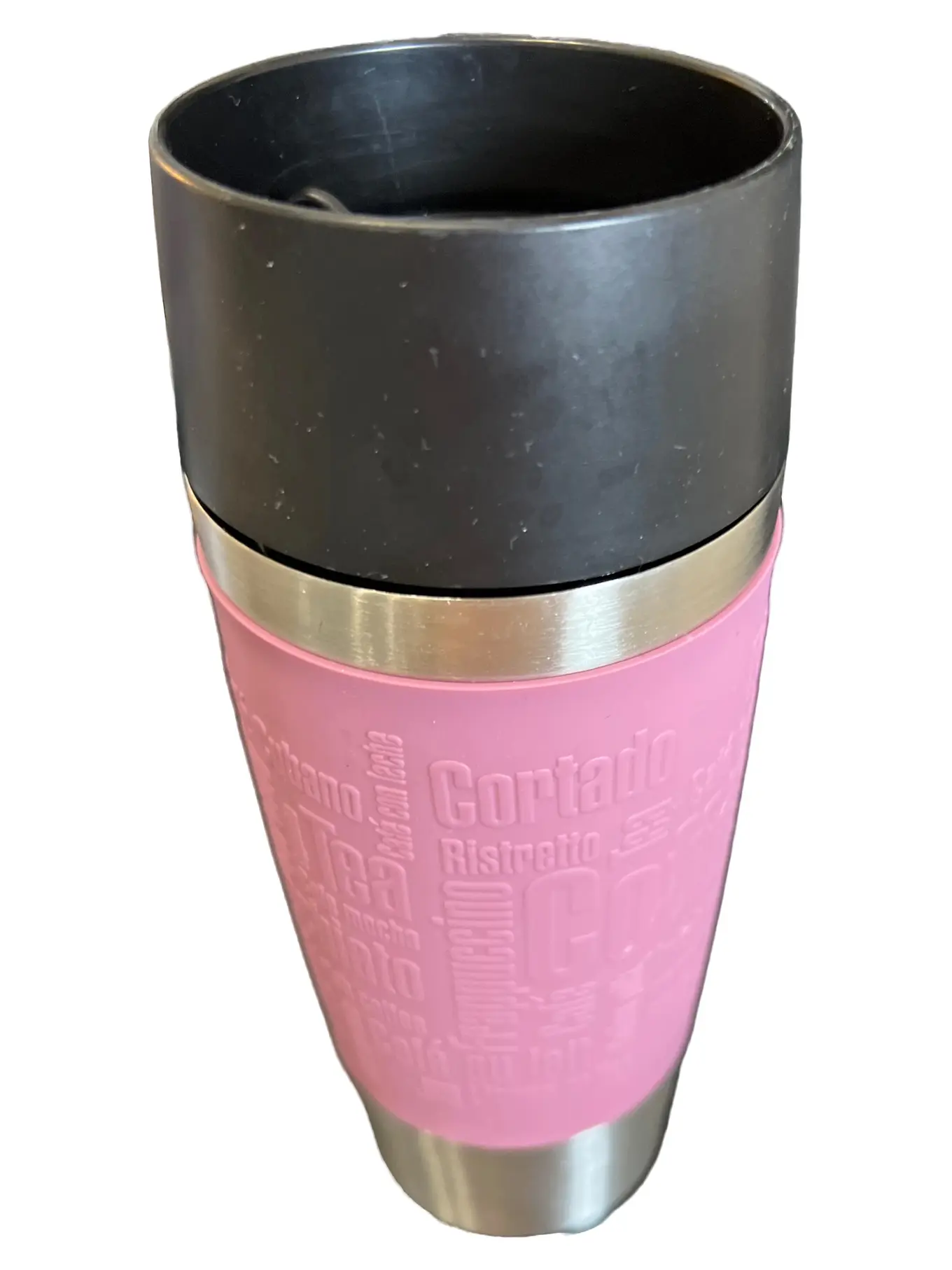EMSA Thermobecher Pink 300ml Edelstahl Kunststoff Silikon Isolierbecher