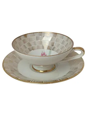 BAVARIA ELFENBEIN Tasse und Unterteller