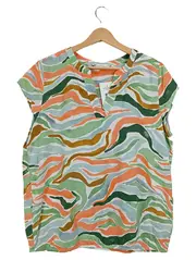 Vorschaubild 1 von Damen T-Shirt abstraktes Muster Gr. 42 Viskose Mehrfarbig Modern