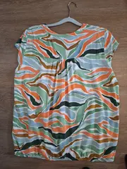 Vorschaubild 4 von Damen T-Shirt abstraktes Muster Gr. 42 Viskose Mehrfarbig Modern