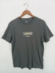 Vorschaubild 2 von California Herren T-Shirt Grau Gr. M Logo Print Kurzarm