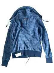 Vorschaubild 2 von Damen Sweatjacke Gr. 34/XS Grau Meliert Reißverschluss Logo