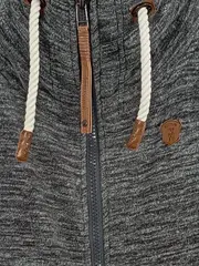 Vorschaubild 3 von Damen Sweatjacke Gr. 34/XS Grau Meliert Reißverschluss Logo