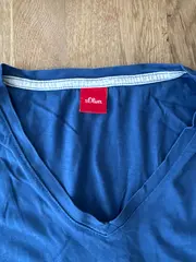 Vorschaubild 2 von Herren T-Shirt Basic V-Ausschnitt Blau XL