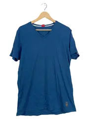 Vorschaubild 1 von Herren T-Shirt Basic V-Ausschnitt Blau XL