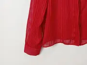 Vorschaubild 4 von Damen Hemdbluse Gr. 44 Rot Klassisch Langarm Business Bluse