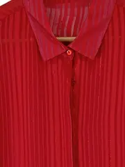 Vorschaubild 2 von Damen Hemdbluse Gr. 44 Rot Klassisch Langarm Business Bluse
