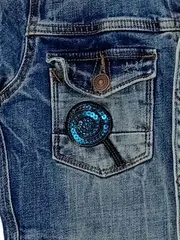 Vorschaubild 4 von Jeansjacke Kinder Gr. 152 Blau Pailletten Patch Denim